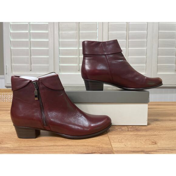 Spring Step Stockholm Boot Bordeaux Leather Size 8.5 US 39 EU NIB Pull On Bootie - Picture 2 of 12